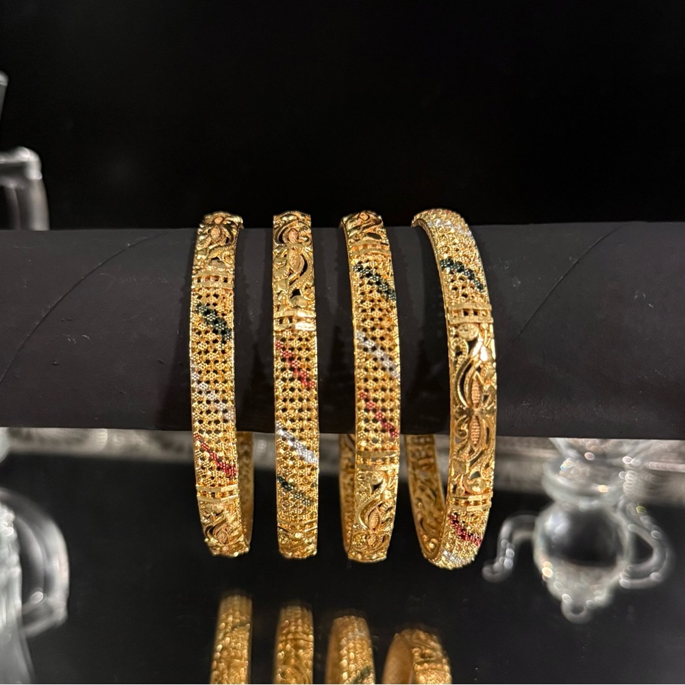 Indian Pakistani Gold Bangle Set - Picture 4 of 8